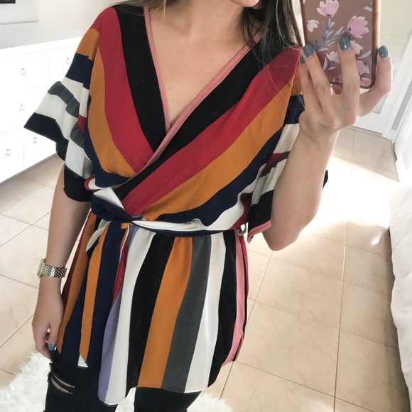 LAST ONE!! Stripped ruffle sleeve top - Picture 2 of 2